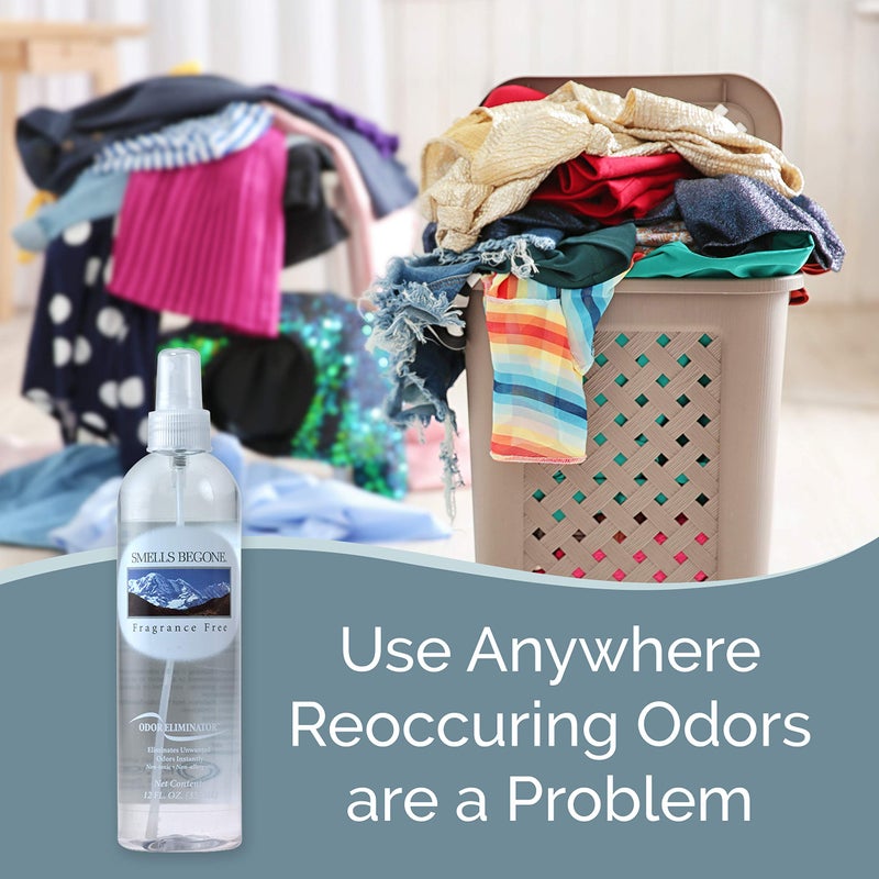 SMELLS BEGONE Air Freshener Spray - 12 oz, Pack of 2 - Odor Eliminator - Eliminates Odors from Smoke, Trash Cans, Cars, Pets & Boats - Fragrance Free - Image 3